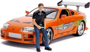 Jada 1/18 Fast & Furious Toyota Supra Brian's Orange w/ Figure & LED Lights - Picture 1 of 3