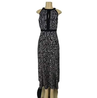 NEW White House Black Market Size 6P Printed Maxi Dress Neck Slit Sleeveless VK8 - Image 1 of 4