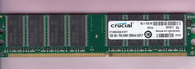 1GB PC-2700 DDR-333 CRUCIAL CT12864Z335.K16TY SAMSUNG Desktop Memory Stick DIMM - Image 1 of 2