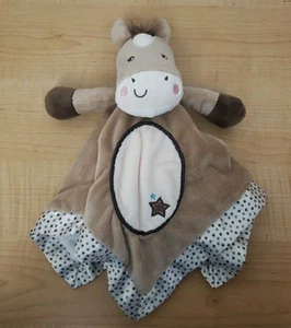 Coperta di sicurezza Douglas bambino marrone cavallo pony peluche Lovey con bordo raso stelle - Foto 1 di 11