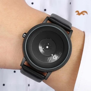 Herren Quarzuhr Minimalistisch Kreatives Design Punkt Linie Stilvolle Armbanduhr - Bild 1 von 6