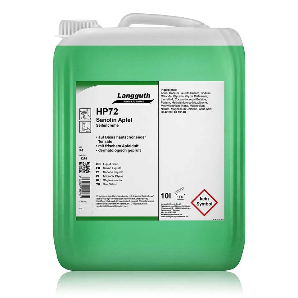 Langguth HP72 Sanolin Apfel 10 l Cremeseife - Bild 1 von 1
