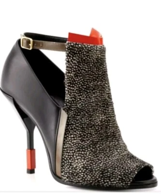 Pierre Hardy Multico Red Peep Toe Heels Size 38 (24.3cm) RP $1350.00 - Image 1 of 4