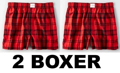 DOS American Eagle AE Popelín Cuadros ROJO NEGRO BOXER Estilo 4974-600 TALLA XXL 2XL Foto 1 de 3