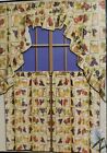 Kitchen Curtains Set: 2 Tiers (58"x36") & Swag (58"x36") FRUITS IN SQUARES by BH