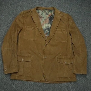 Kroon Blazer Mens 50L Brown Corduroy Jacket Unstructured Matthews Wash - Picture 1 of 13