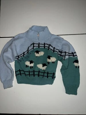 Suéter de ovejas estampado por todas partes hecho a mano juvenil de colección 10 Foto 1 de 4