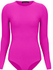 Long Sleeve Body Suit-Round Neck Cotton Stretch with Snap Closure