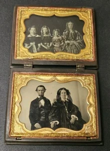 Quarter Plate Family Ambrotype & Tintype in Thermoplastic Double Union Case NICE - Picture 1 of 18