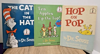 3 books Ten Apples Up On Top - Hop on Pop, The cat and the hat By Dr Seuss - Image 1 of 4