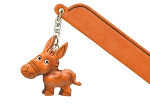 Donkey Leather Charm Bookmarker *VANCA* Made in Japan #61226 - Picture 1 of 10