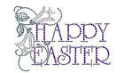 Happy Easter with Flowers Rhinestone Iron on Transfer
