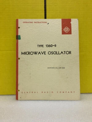 General Radio Type 1360-B Microwave Oscillator Operating Manual - Image 1 of 2
