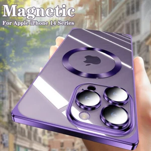 Magnetic Case For iPhone 15 14 13 12 Pro Max ShockProof Ultra-thin Clear Cover - Picture 1 of 18