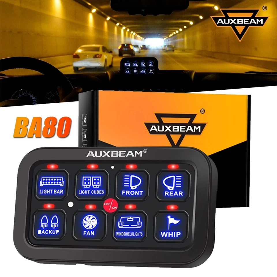 Panel de interruptor de 8 velocidades AUXBEAM BA80 luz LED regulable para Toyota FJ Cruiser 07-14 Foto 1 de 4