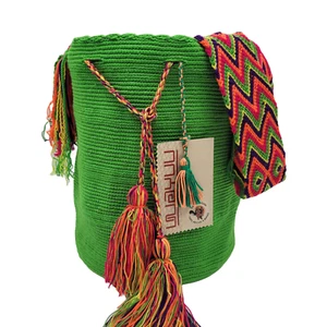 NWT 🇨🇴 Colombian Large Handmade Wayuu Mochila Bag Solid Casual Top Quality - Picture 1 of 9