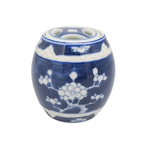 Chinese Porcelain Blue White Prunus Small Pot Vase Decorative Hand-Painted - Picture 1 of 13