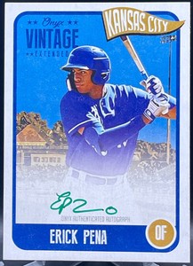 Erick Pena - 2020 Onyx Vintage Extended Green Auto /50 Kansas City Royals