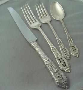 Wallace Rose Point Sterlingsilber vierteilig DINNER SIZE Fassung - Bild 1 von 1