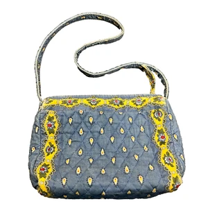 Bolso Vera Bradley Mujer Acolchado Cremallera Azul Amarillo Floral - Imagen 1 de 15