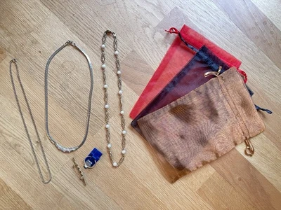 Konvolut Modeschmuck Set Ketten Ring Brosche - Bild 1 von 4