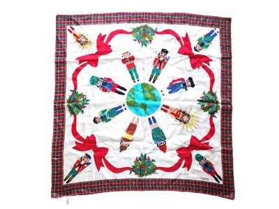 Talbots Nutcrackers Of the World 35" 100% Silk Scarf Made in Japan Christmas - Image 1 of 4