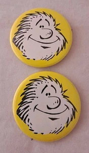 Vintage Button Pin 2er Set gelb - Bild 1 von 3