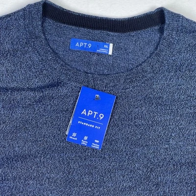 APT. 9 Mens XXL Sweater Merino Wool Blend Crewneck Standard Fit Blue NWT - Image 1 of 4