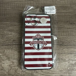 Funda iPhone 14 Toronto FC Insignia Rayas Rojas y Blancas NUEVA Fan Brander MLS - Imagen 1 de 3