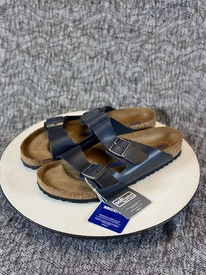 Sandalia Birkenstock Arizona plantilla suave talla 43 para hombre cuero negro Foto 1 de 4