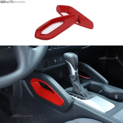 Se adapta a Nissan Frontier 2022-2025 consola central mango de agarre cubierta de moldura con acento rojo Foto 1 de 4