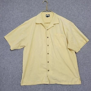 Tommy Bahama Hemd Herren Large gelb Jacquard Palme Hawaii Tropical Aloha - Bild 1 von 16