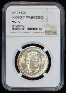 1949 S Booker T. Washington Memorial Silver Half Dollar MS 65 NGC 50C US COIN - Picture 1 of 4