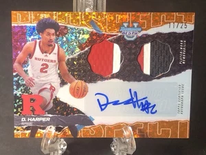 2024-25 Bowman Best Dylan Harper Patch Auto Orange /25 Rutgers, Spurs - Picture 1 of 6