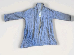 NWT EILEEN FISHER Chambray Cotton Crinkle Gauze Kimono K/L Coat Small/Medium - Picture 1 of 11