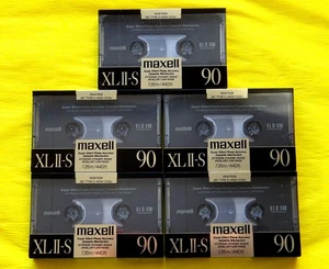 5x MAXELL XL II-S 90 Cassette Tapes 1988 (1991) + OVP + SEALED + Made in England - Picture 1 of 3