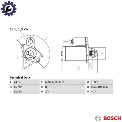 STARTER 0 986 023 920 FOR MAZDA ZJ-04/ZJ32/ZJ30/ZJ07 1.3L ZY-VE 1.5L Z683 1.6L - Image 1 of 4