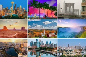 Postkarten USA  Amerika: Bilder Fotos Las Vegas San Francisco Miami New York - Picture 1 of 10