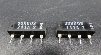Lot of 2, GORDOS 741A 2 SIP Dry Reed Relay 5 VDC Coil SPST N.O. 1.5A @ 200VDC - Image 1 of 2