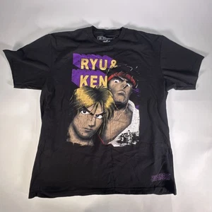 SUPERARE Street Fighter RYU & KEN Men’s T-Shirt L BLACK - Picture 1 of 8