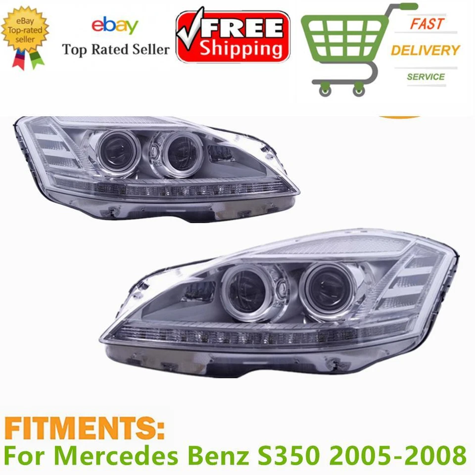 ✅1 par de faros LED DRL para Mercedes Benz S320 S350 2005-2008 Foto 1 de 4
