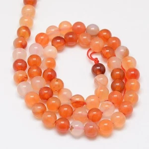 5 Strand Beads Round Orange Carnelian Beads Strands 62pcs/strand 14.5inch Long - Picture 1 of 3