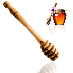 Olive Wood Honey Dipper Stick | 100% Mediterranean Olive Wood Stirrer Spoon f... - Picture 1 of 7