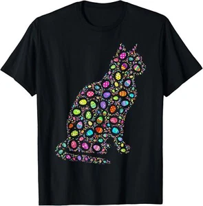 Happy Easter Day Cat Eggs Funny Matching Men Women Kids T-Shirt - Picture 1 of 5