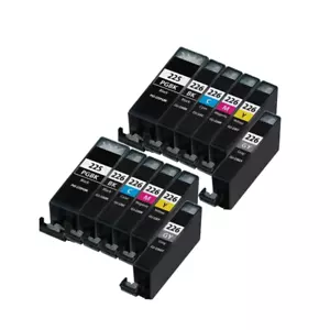 12 NUOVI INCHIOSTRO CON CHIP PER CANON PGI225 BK CLI226 B/C/M/Y/Grigio Pixma MG6120 MG8120 - Foto 1 di 1
