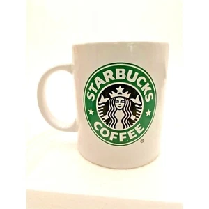 STARBUCKS MERMAID SIREN Logo 2008 Coffee Tea Mug Cup 11.5 Oz White Green Black A - Picture 1 of 8