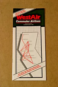WestAir - Fahrplan - 04.01.1984 - Bild 1 von 1