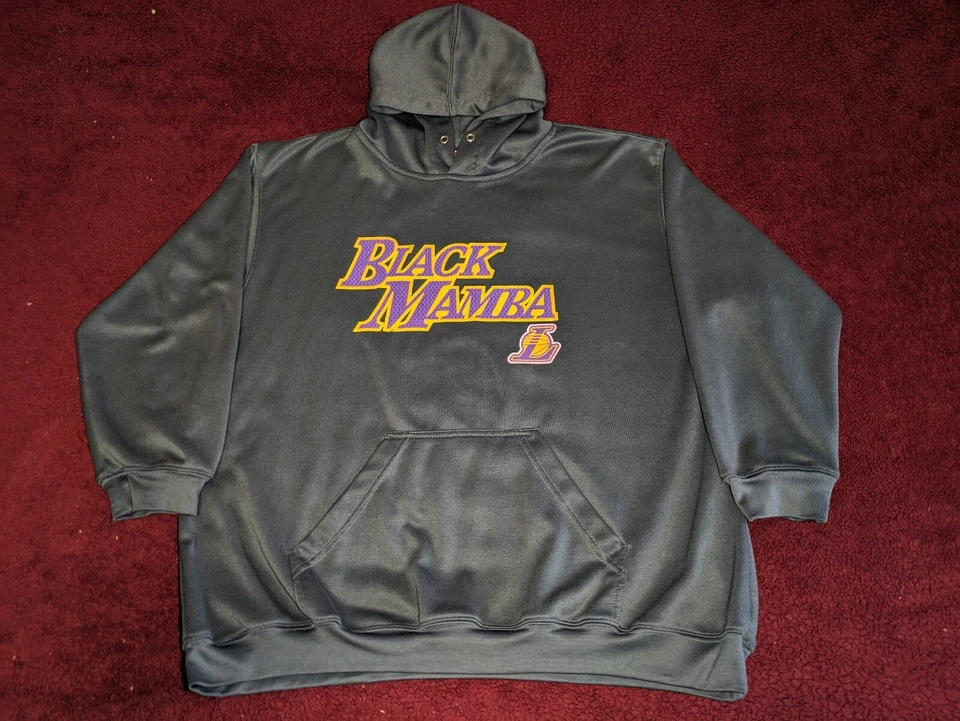 Kobe Bryant Hoodie Youth XL Sweatshirt Gray Black Mamba Lakers NBA Majestic - Image 1 of 4