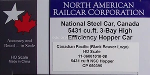 North American Railcar Corp. #1010-08 CP 5431 CU.FT. 3bay Efficiency Hopper - Picture 1 of 18