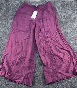 Athleta Calm Cool Pant XL TG Eggplant Purple Relaxed Fit Elastic Waist Wide Leg - Picture 1 of 10